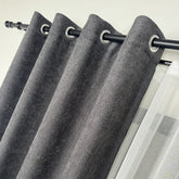 VALMORE Curtains – Velvet Drapes with Textured Finish in Anthracite